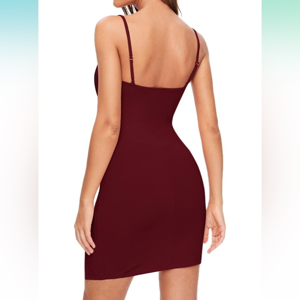 Women's Basic Solid Cami Dress Sleeveless Strap B… - image 2